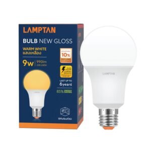 LAMPTAN LED BULB กลอสV.2 9W เหลือง แพ็ค2
