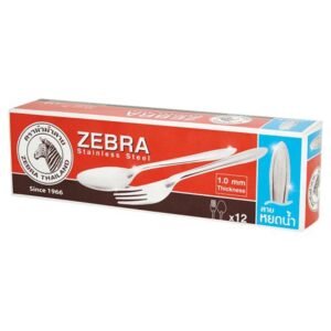 ZEBRA ช้อนส้อม ลายหยดน้ำ1.0 มม.12คู่