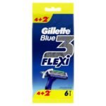 GILLETTE ยิลเลตต์ บลู 3 เฟล็กซ์ซี่ 6 ด้าม มีดโกนยิลเลตต์